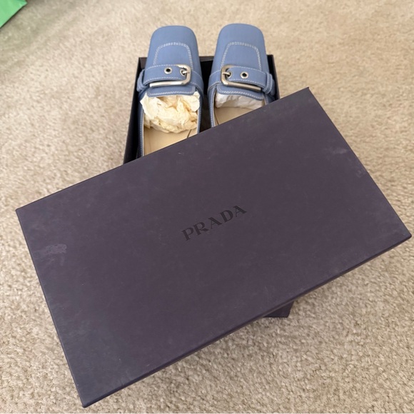 Prada Women's Sky Blue Flats - Picture 2 of 5